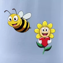 Parové triko - Včela a květina