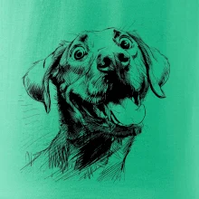 Černobílá karikatura Labrador světlý