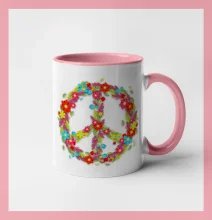 Peace symbol červené květiny