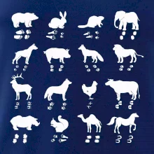 Zvířecí stopy s obrázkem zvířete - stopy zvířat