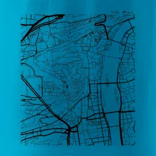 Praha Malá Strana - Mapa černobílá