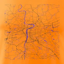 Praha - Mapa s vodními toky