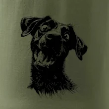 Černobílá karikatura Labrador tmavý