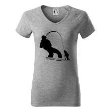 Rybář tahající rybu