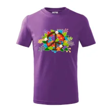 Peace symbol prorostlý květinami