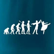 Evoluce tanec - muž a žena se sukní