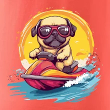 Mops na vodním skútru