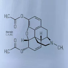 Molekulární struktura Heroin Molekulární struktura Heroin