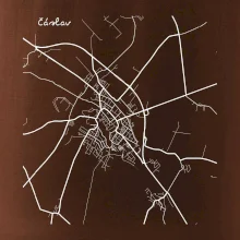 Černobílá mapa Čáslav