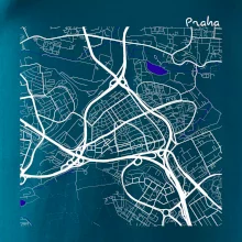 Praha - 14100 mapa s vodními toky