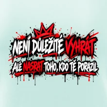 Není důležité vyhrát - pouliční graffiti s červenými tahy