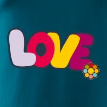 Love nápis s květinou