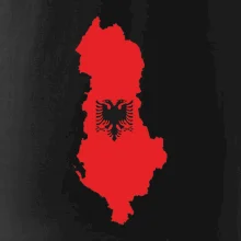 Albánie mapa a znak