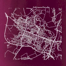 Mapy měst černobílé Ostrava Poruba