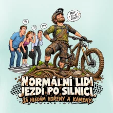 Normální lidi jezdí po silnici cyklistický humor