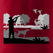 Lovec a ohař v lese