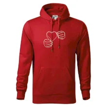 Ruka držící srdce  jedním tahem