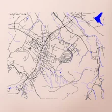 Kopřivnice - Mapa s vodními toky