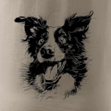 Černobílá karikatura Border kolie