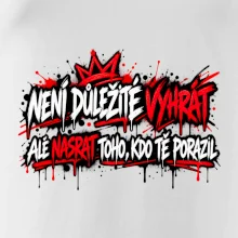 Není důležité vyhrát - pouliční graffiti s červenými tahy