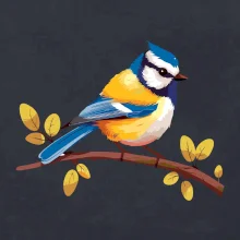 Sýkorka modřinka kreslená