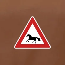 Dopravní značka - Pozor kůň běžící