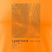 Lysá hora - vrstevnice v obdélníku