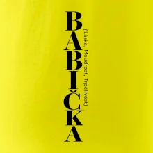 Babička láska moudrost trpělivost svislý nápis