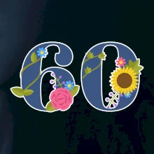 Květinové číslo kreslené - 60