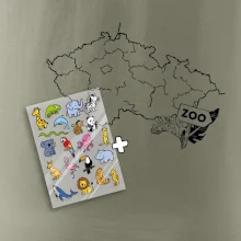 Tričko s mapou + ZOO nažehlovačky