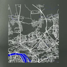 Praha 18200 - Mapa s vodními toky