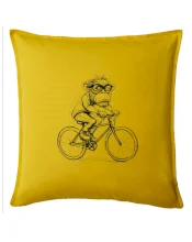 Opice s brýlemi na kole