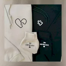 Párova mikina - srdce puzzle doplňuješ mě