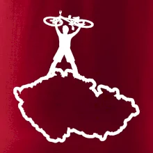 Mapa ČR - cyklista na prsou