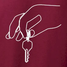 Klíče a ruka jedním tahem