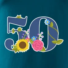 Květinové číslo kreslené - 50