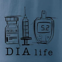 D I A life - kreslený insulin injekce a glukometr