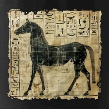 Egyptské hieroglyfy kůň