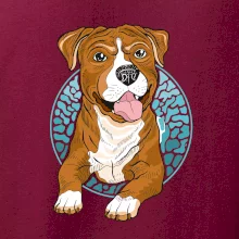 Americký staford kreslený v kolečku (Pecka design)