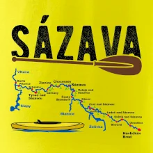 Mapa řeky Sázavy