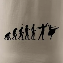 Evoluce tanec - muž a žena se sukní