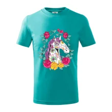 Kůň barevný s květinami