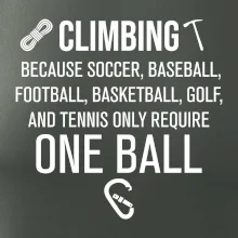 Climbing beacause one ball