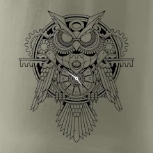 Steampunk sova černobílá