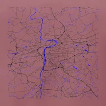 Praha - Mapa s vodními toky Praha - Mapa s vodními toky