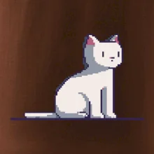 Kočka bílá pixel