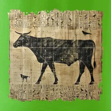 Egyptské hieroglyfy kráva