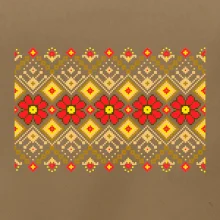 Ukrajinský vzor  - Červené květiny