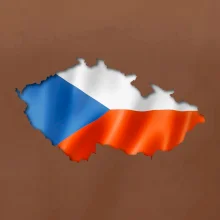 Česká vlajka v obrysu republiky