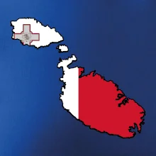 Mapa Malta s vlajkou